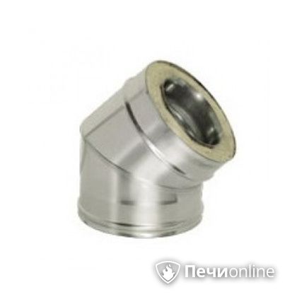 Дымоход Дымок Колено 45° с изоляцией 0,8 мм. OТFR45 200/280 в Витебске
