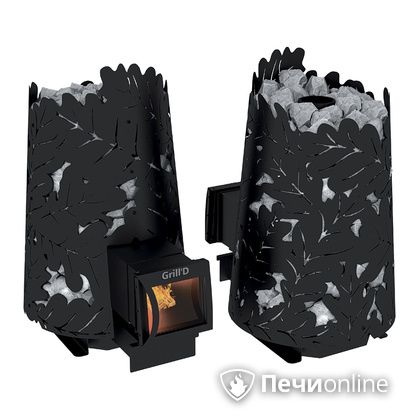 Дровяная печь-каменка GrillD Dubravo 180 long black в Витебске