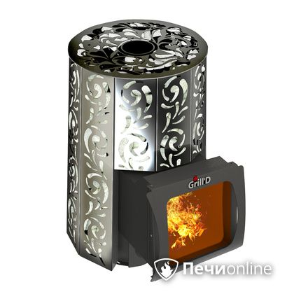 Дровяная печь-каменка GrillD Violet window short Max Жадеит 80 в Витебске