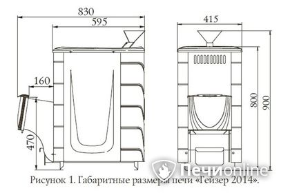 Дровяная печь-каменка TMF Гейзер 2014 Inox ДН КТК ЗК антрацит в Витебске