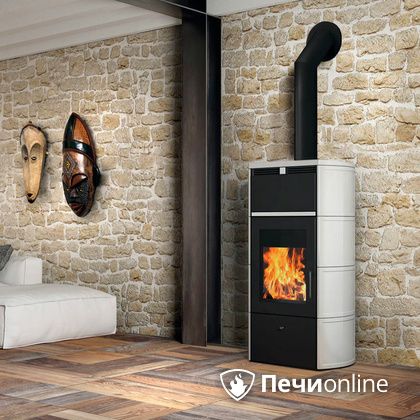 Печь-камин Edilkamin Flamma 24 kw V.A. Bianco Panna с Т/О в Витебске