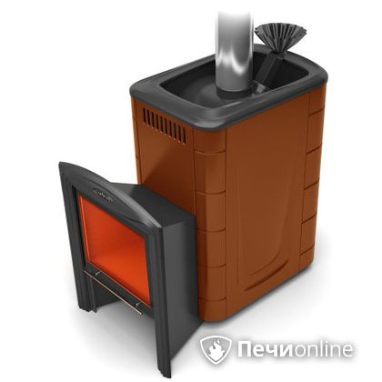 Дровяная банная печь TMF Гейзер 2014 Inox Витра  Терракота в Витебске