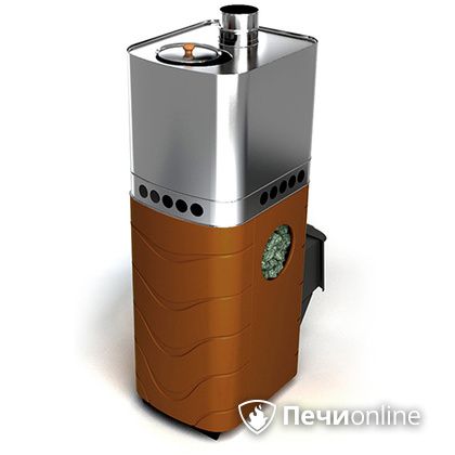 Дровяная банная печь TMF Бирюса 2013 Carbon терракота с закрытой каменкой в Витебске